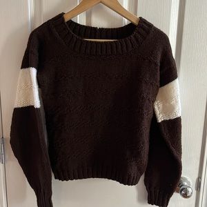 Hand knit scoop neck sweater